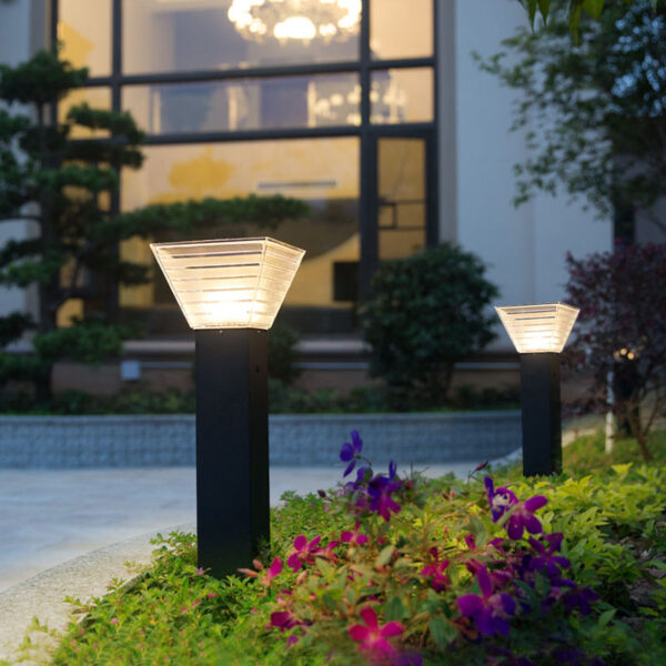 alumínio Solar alimentado Pathway luminária 5W externo Landscape luminária IP65 à prova d'água Solar Bollard luminária