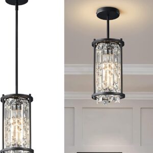 moderno 1 lâmpada Silver E26 lâmpada Base Chrome luminária pendente ajustável Mini Cylinder luminária luminárias cristal pendente