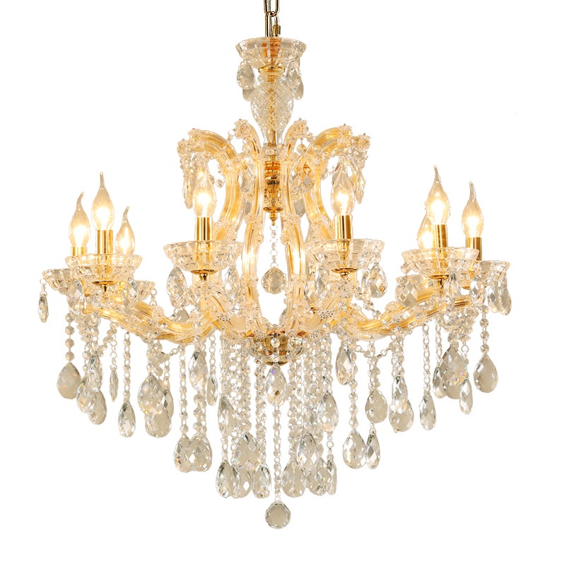 moderno Gold lustre luminária K9 cristal Chandeliers para sala de jantar cozinha Island sala de estar