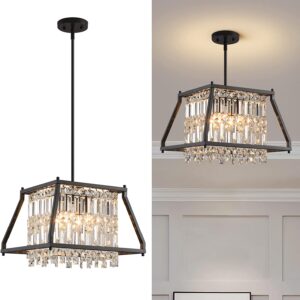 Industrial Crystal Pendant Light Rustic Retro Rust Wrought Iron Dome Shade Kitchen Island Bar Cafe Loft Hanging Lamp Chandelier