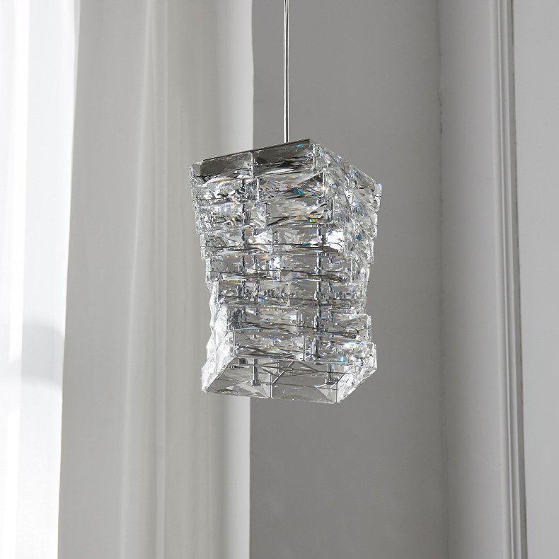 Moden ajustável Rods cozinha sala de jantar quarto bar Cofe quarto Chrome acabamento mini cristal pendente luminária luminárias