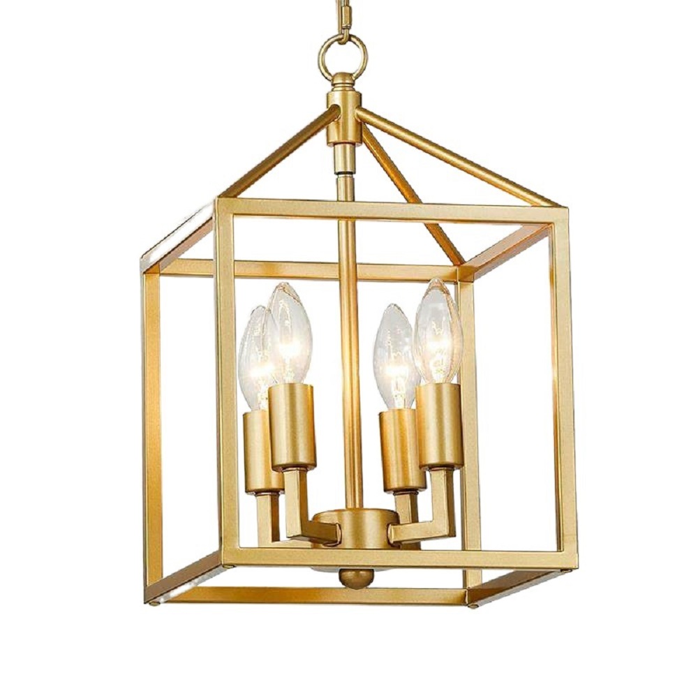 Gold estilo fazenda pendente Lantern lustre industrial cozinha luminária