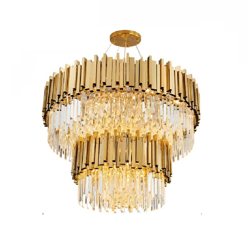 cristal Gold Big redondo Gold Stainless Steel lustre