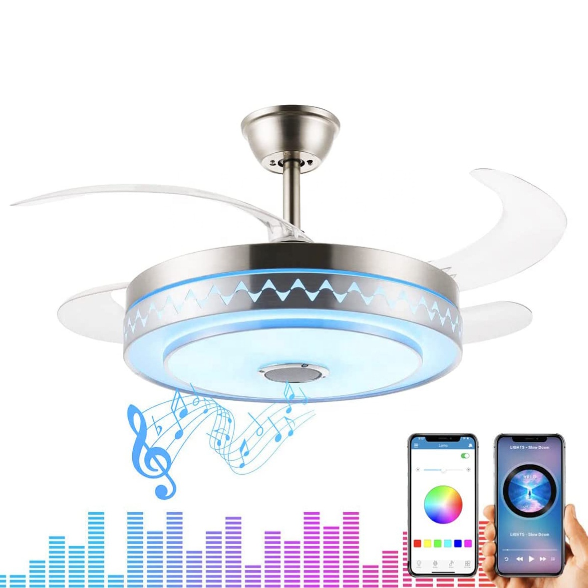 Best Selling New Star Shape iluminação teto Fans com luminárias controle remoto Romantic Invisible teto Fan com Led luminárias