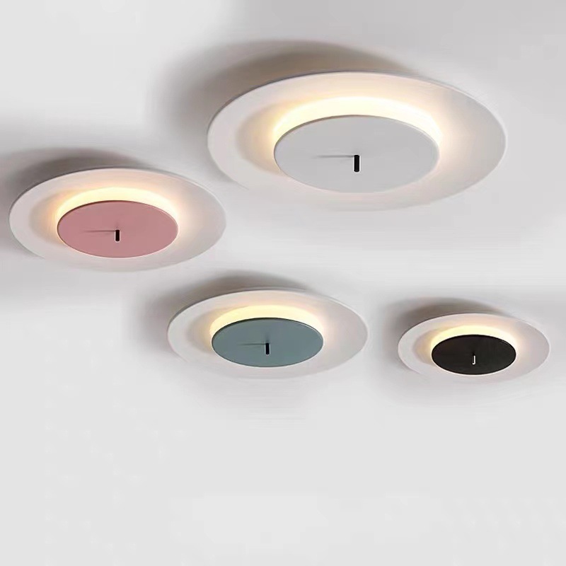 moderno redondo Macaron cor LED luminária de teto lâmpada para quarto in 4 cores