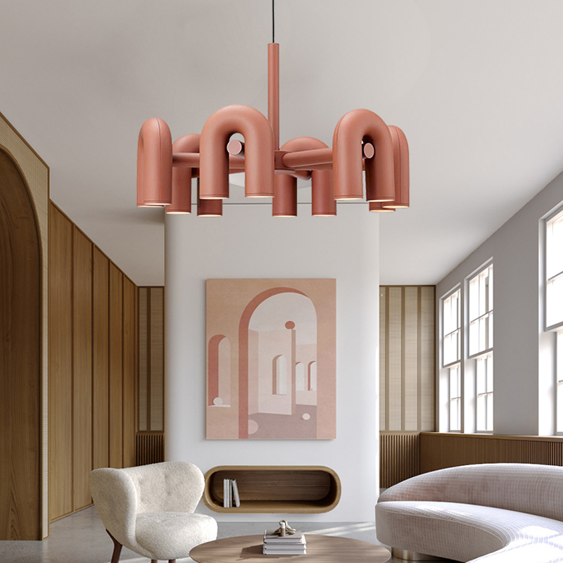 nórdico Creative U Shape ajustável Led lustre Living sala de jantar Home Decor quarto pendentes Hanging lâmpada luminária