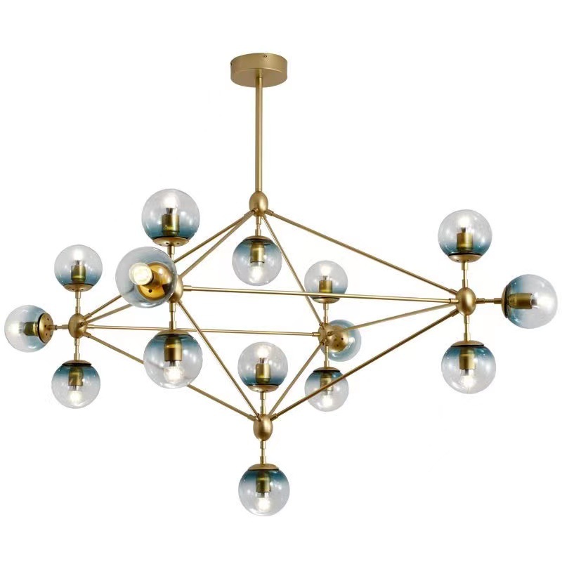 Vintage Industrial Austin Magic Bean 15 Lights Ceiling Chandelier Glass Ball Atomic Pendant Lamp