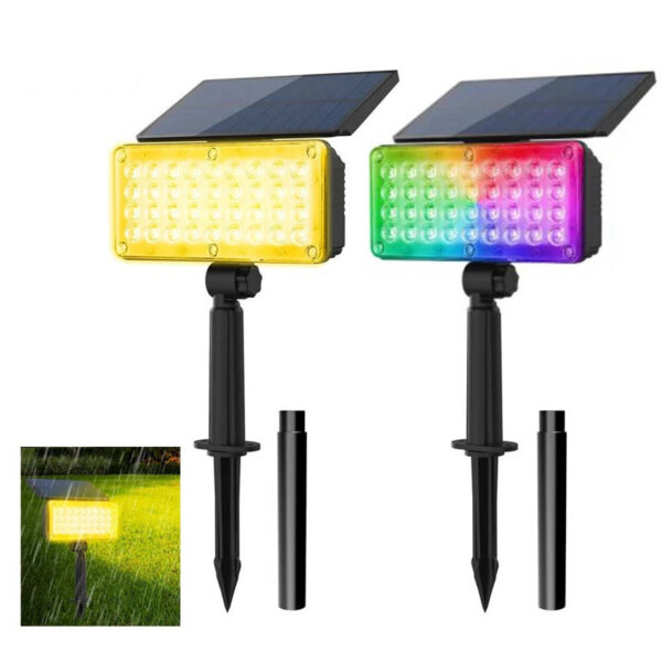 RGB LED IP65 Solar luminária de gramado Warm White externo spot para Garden Decor Landscape luminária