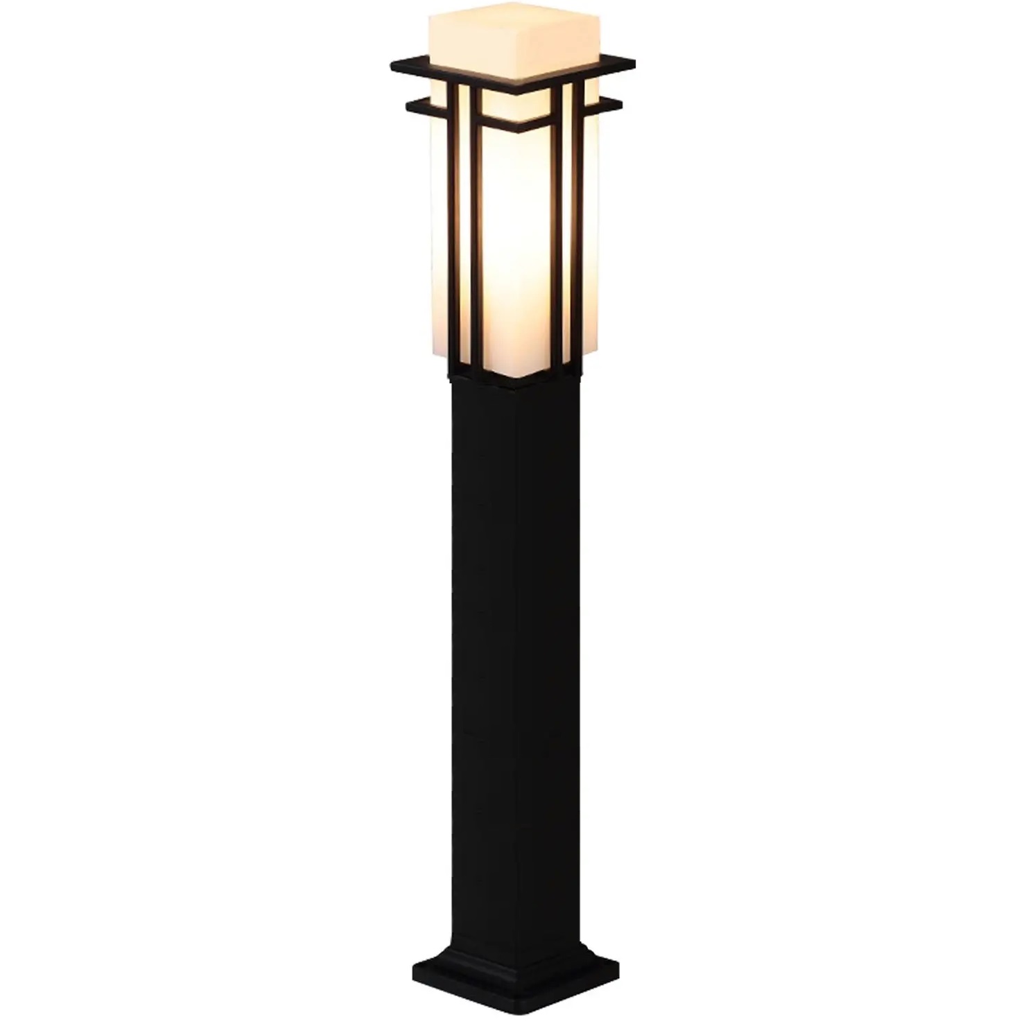 108cm Contemporary Hardwired Outdoor Post Light - Black