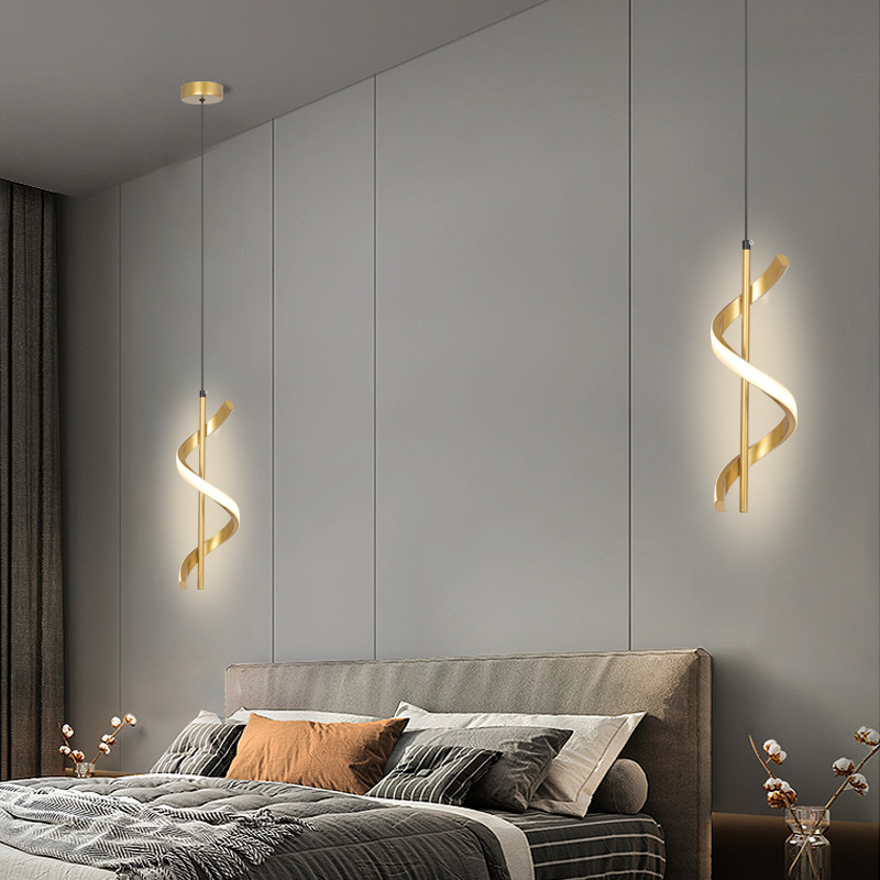 moderno Line luminária pendente Enhance Your Home's estilo LED Spiral luminária lustre