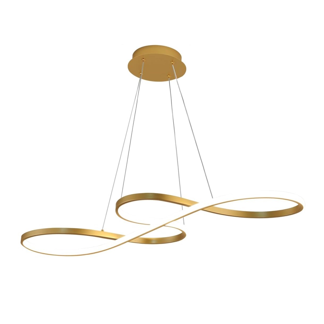Spiral Gold e White Acrylic Diffuser pendente para sala de estar e Open cozinha or Sleeping Room iluminação Decoration