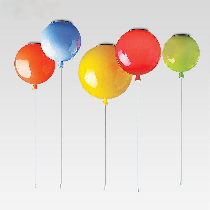 nórdico Balloon Hanging lâmpada de teto durável PS pendente E27 Base Colorful iluminação para Kids Room sala de estar bar