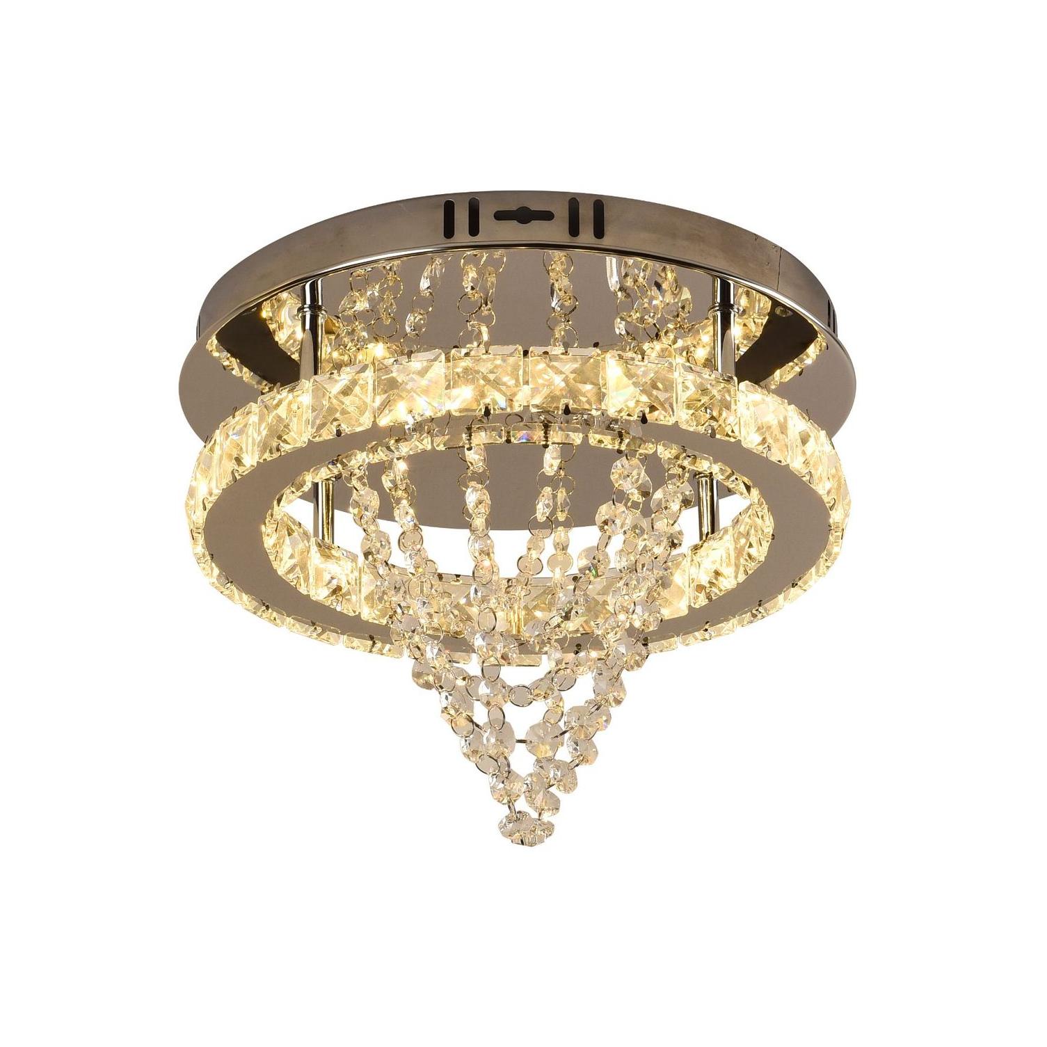 Crystal LED Ceiling Lamp Simple Modern Bedroom Dining Room Remote Control Dimming Lamps