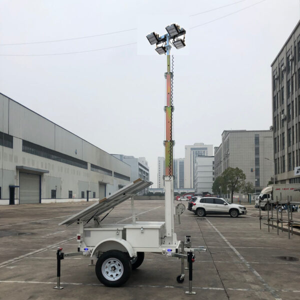 Portable Emergency High-output LED Solar luminária Tower Monocrystalline Silicon IP65 à prova d'água 1 Year móvel Telescopic Mast