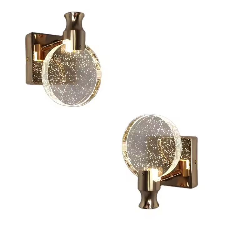 moderno Bathroom Vanity iluminação Mirror Foyer arandela LED Bubble cristal Gold lâmpada