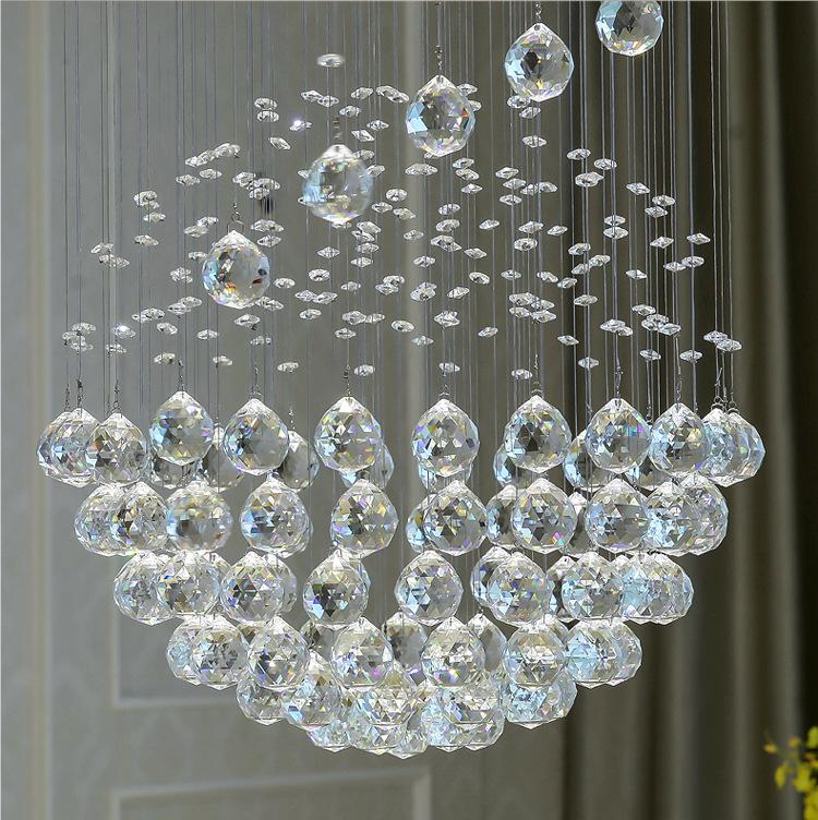 grande Moedrn cristal gota teto pendentes para High teto sala de estar Foyer lustre luminária luminária