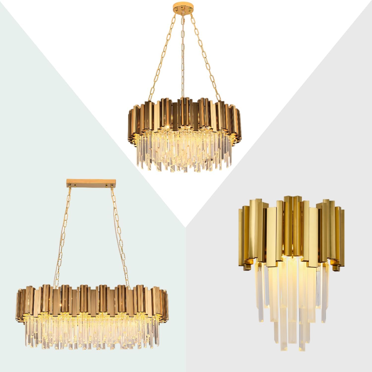 moderno K9 cristal pendente redondo Gold lustre Contemporary Luxury teto luminária para Dining sala de estar