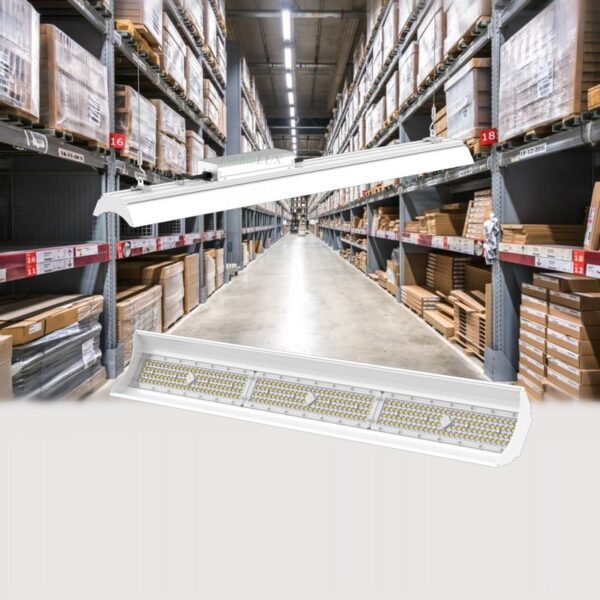 Low Glare IP65 linear high bay LED luminária 50W 100W 150W 200W industrial linear Highbay luminária para Warehouse Underground Parking