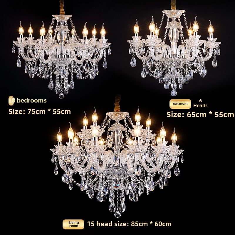 European estilo lustre sala de estar sala de jantar quarto Home iluminação residencial Luxury Villa Hall Glass cristal lustre