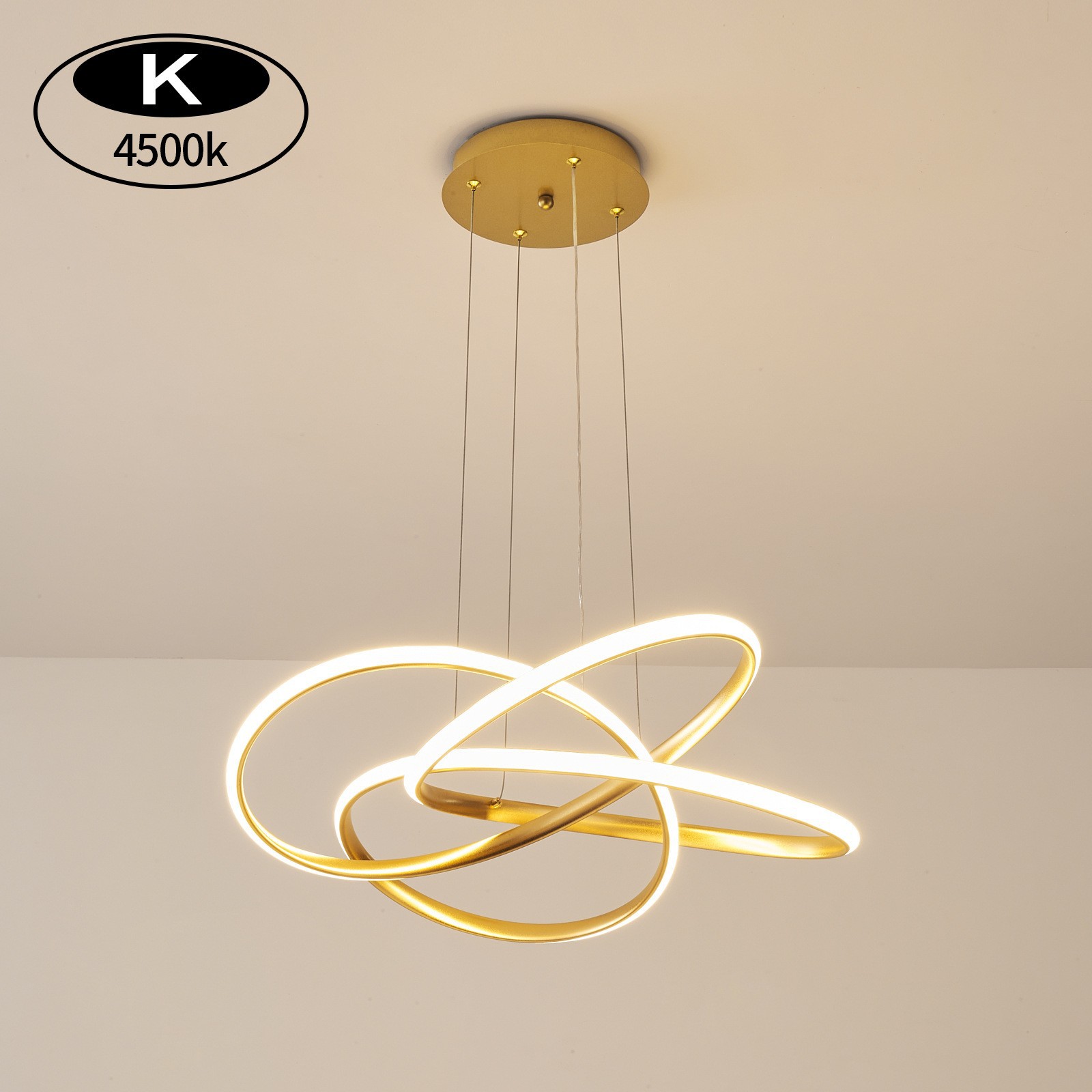 personalizado nórdico Minimalism iluminação moderno Led lustre quarto hotel Project redondo Ring ferro Led Circle Ring pendente