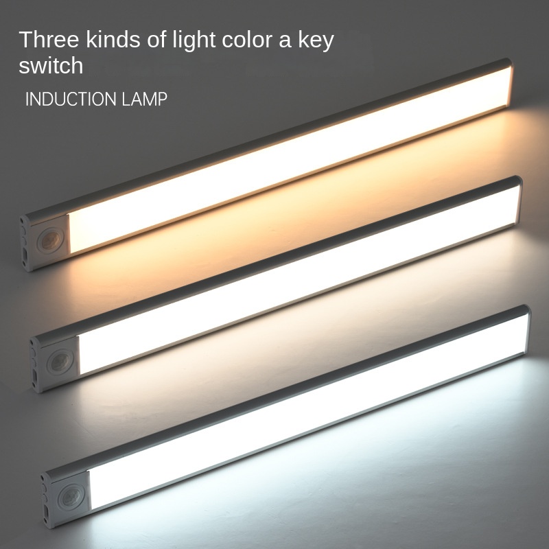Upgrade magnético lâmpada 3 cores Motion Sensor Under Counter Wireless iluminação recarregável Led Closet luminária Under Cabinet luminária