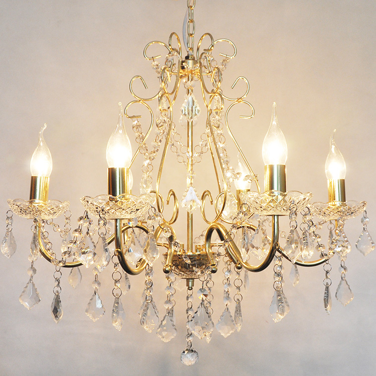 Classic Candle Hanging moderno lâmpada Luxury Acrylic pendente sala de estar Wedding Drops quarto Gold cristal lustre luminária
