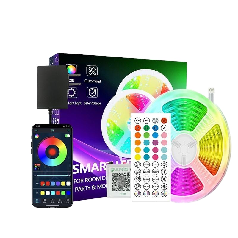 Music Sync cor Changing Strip Led luminárias com Remote e App Control RGB Strip para quarto Room Home Party Decoration