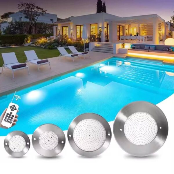 XYH Remote Control Thin 12V Ip68 Waterproof Rgbw 7mm Slim SMD Stainless Steel Resin Filled Underwater Led Swimming Pool Lights