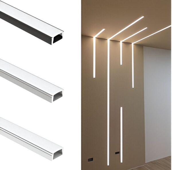 Fredlighting Factory Custom Aluminum Channel Milky PC Diffuser Cover Extrusion Suspended Linear Strip Led Profile Light