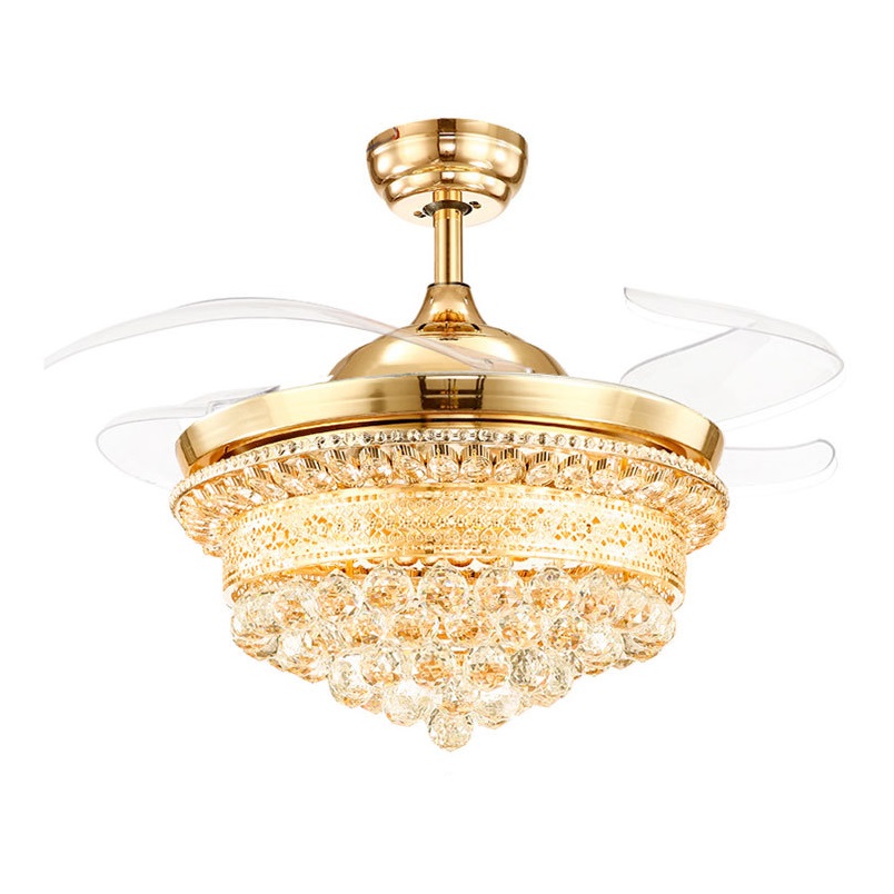 Gold Ceiling Fan  with Lights and Remote Control with  Invisible Ceiling Fans for Living Room