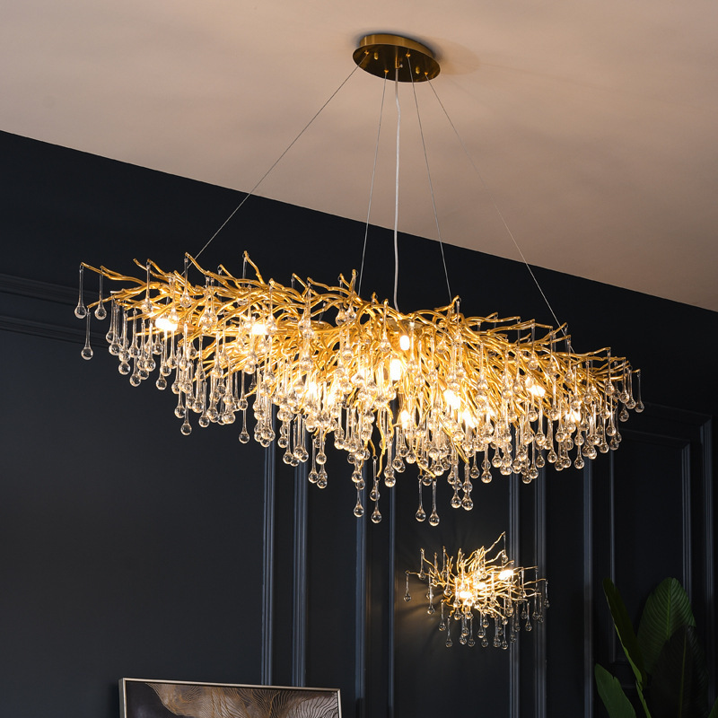 pendente Interior Luxury Flush inteligente lustre hotel estilo fazenda Ring Hanging Kitchens Mount Luster iluminação