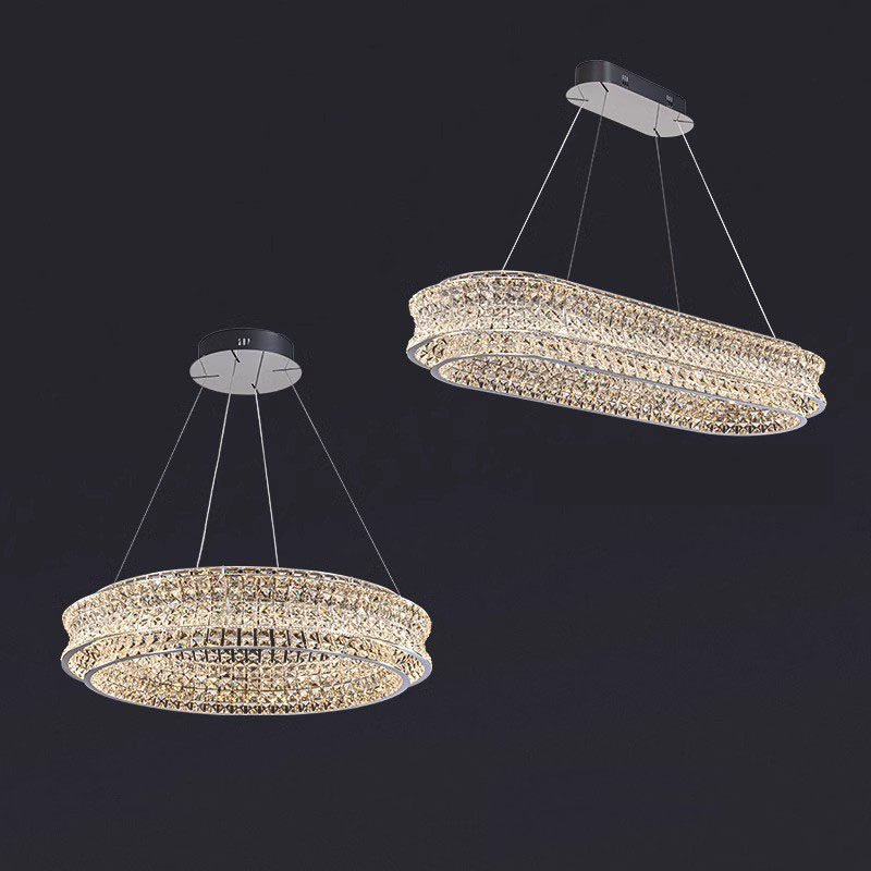 lustre luminárias cristal Wedding e Suspensions cozinha lâmpadas Dining Staircase Stair Glass Decor Long lustre