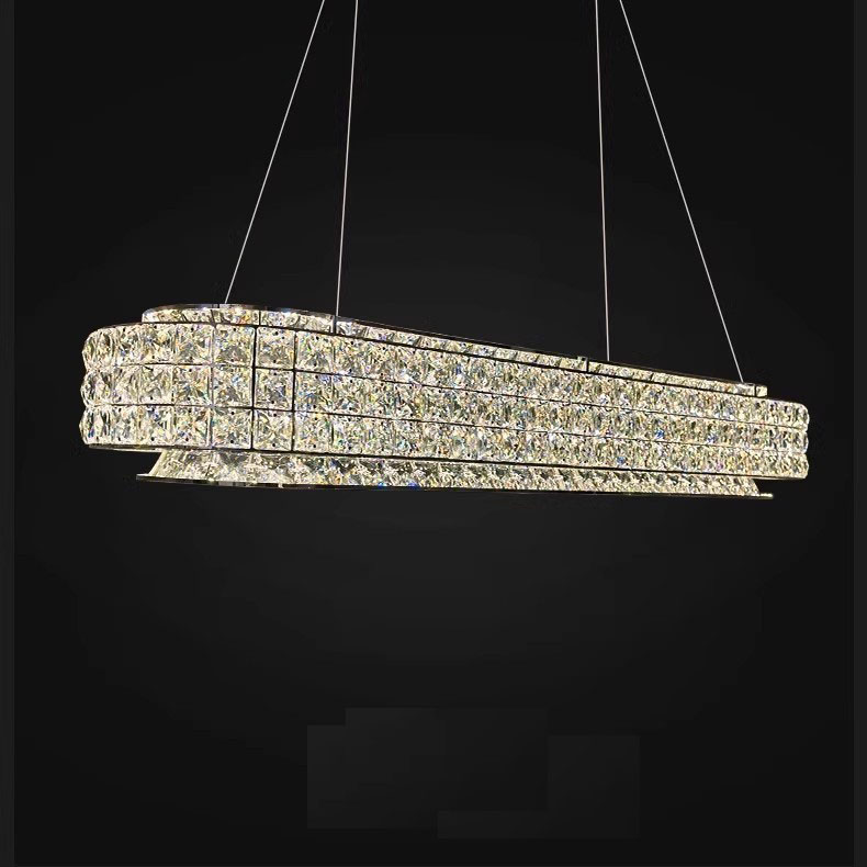 lustre moderno Luxury grande cristal Ring Dining nórdico Home Classic luminárias cristal Decoration teto lustre