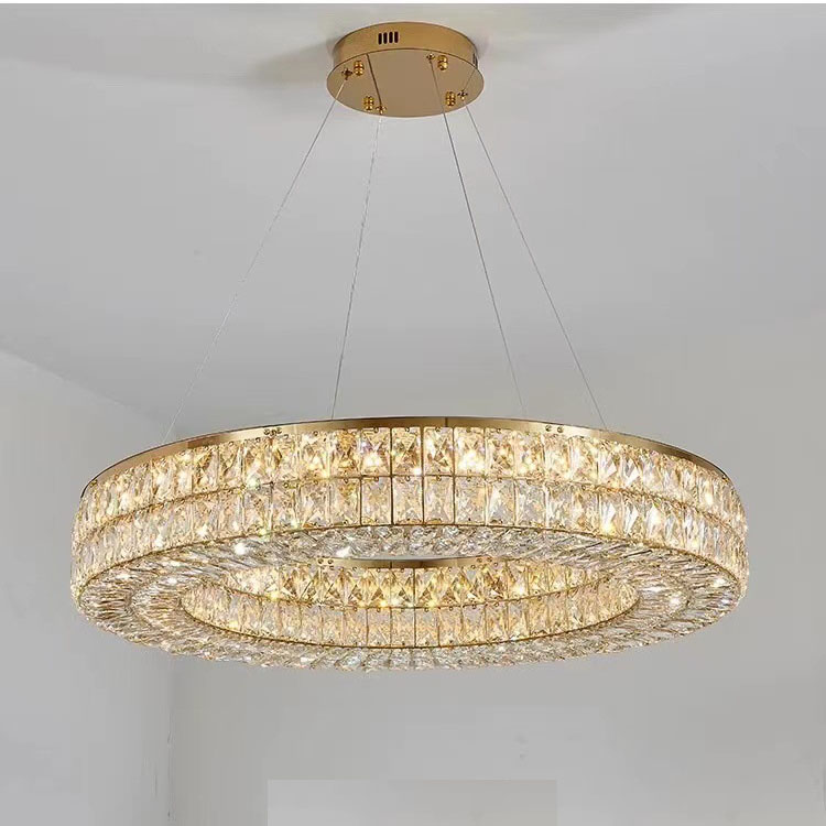 pendente teto Led cristal Glass luminária moderno cozinha iluminação ferro Hardware Chandeliers Living Luxury Circle luminária pendente