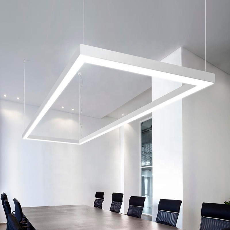 hotel quarto Postmodern linear pendente Led Batten escritório pendente preto linear simples luminária de teto