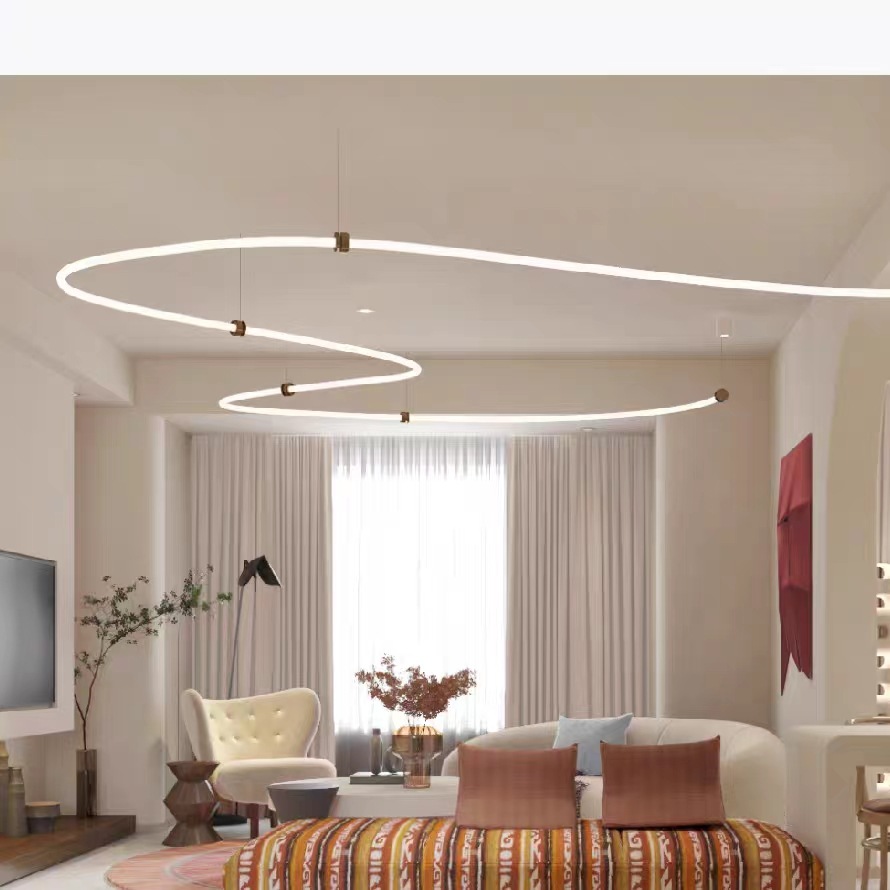 nórdico Led Long Hose pendentes Minimalist Creative Long Hose lustre para Table sala de jantar cozinha Home Decor Hanglamp