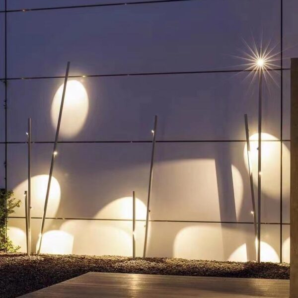 Led luminária de jardim Solar Pathway luminárias com Bamboo Design High Quality externo Garden Stake Solar luminária de jardim