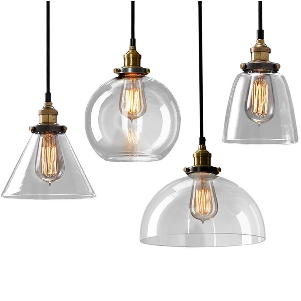 moderno vintage Loft bar Edison teto Glass Globe Lampshade Hanging luminária