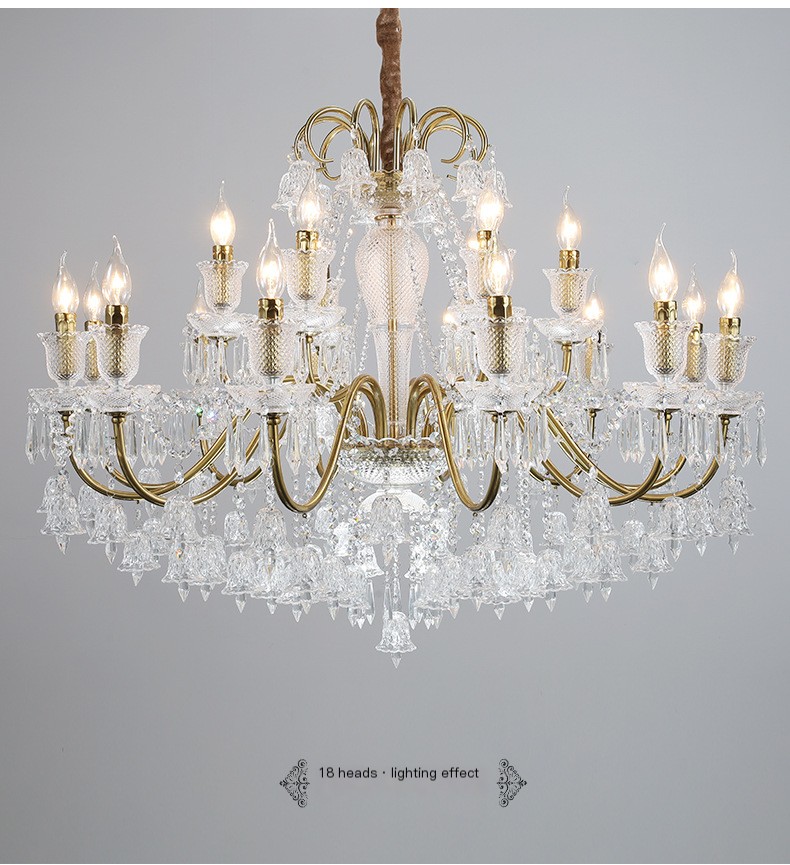 personalizado European sala de estar hotel Lobby iluminação Luxury Maria Theresa lustre Glass Traditional cristal Chandeliers