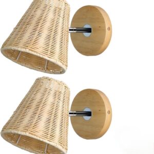 New 360 Rattan Wall Sconces luminária luminárias Swing Arm Wall Mounted lâmpada quarto sala de estar Bedside Sconces Wall iluminação