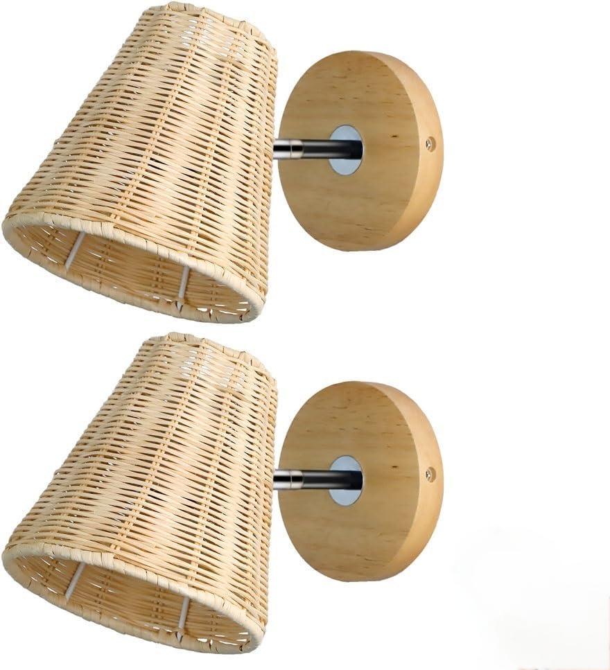 Rattan estilo fazenda quarto rústico luminária de parede Sconces corredor Corridor Stairs hotel Teahouse Bamboo Wood luminária de parede luminária iluminação