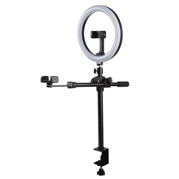 Desk-mounted LED Studio Fill Ring luminária Kit com móvel Phone Holder para Live Broadcast Video Vlogging fotografia iluminação