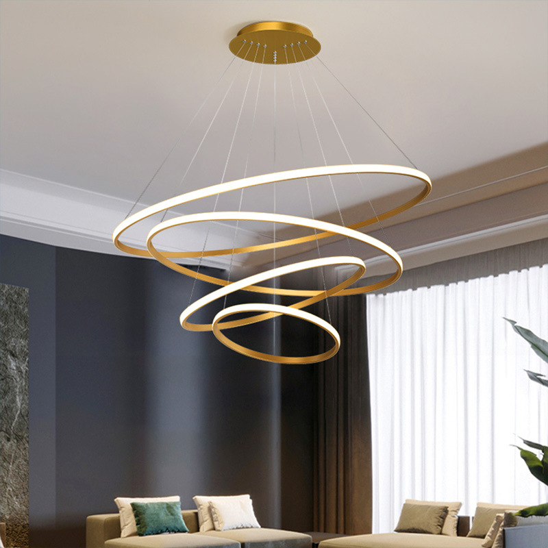 Dorp LED ferro Acrylic teto Hanging iluminação luminárias sala de estar Chandeliers pendentes preto Metal 3 Heads luminária pendente