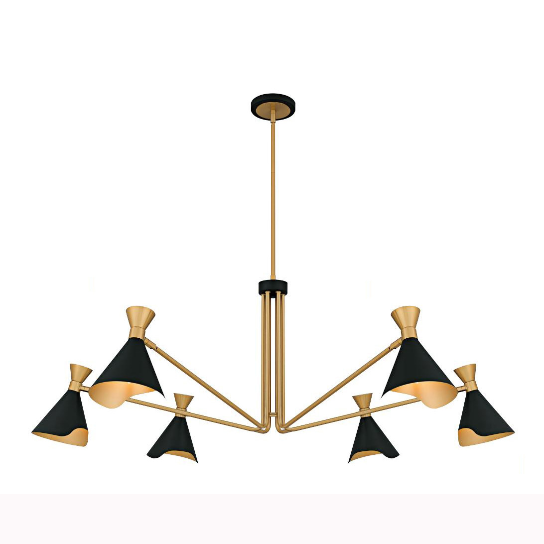 personalizado American Design vintage Metal Horn lustre Luxurious preto Gold pendente para hotel sala de estar teto