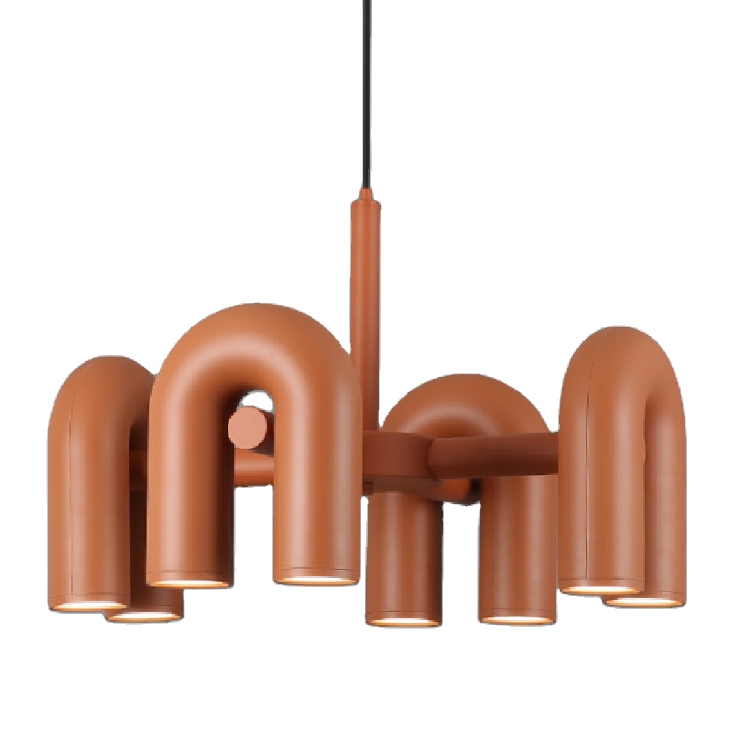 nórdico Elements 4U Creative estilo LED lustre com Removable lâmpada Arm Orange cor