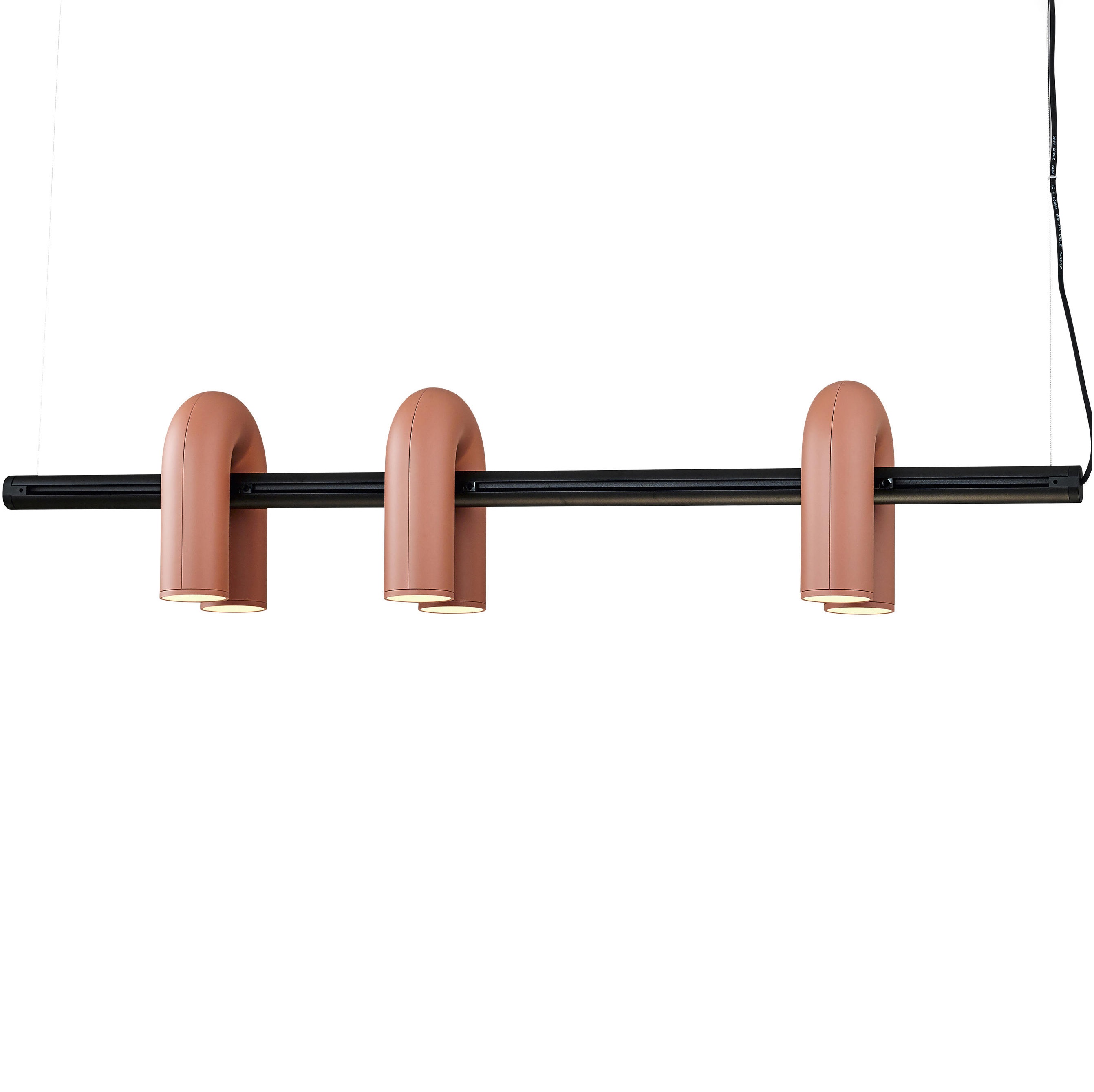 nórdico Creative simples LED orange 3U Horizontal bar Design Suspension Hanging luminária para Dining Table restaurante Meeting Room