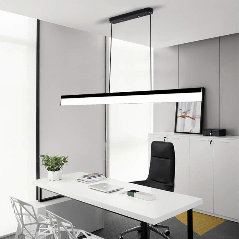 moderno Long Strip lâmpada escritório bar restaurante Cafe escritório Personality Cord Suspension Hanging lâmpada LED linear pendente