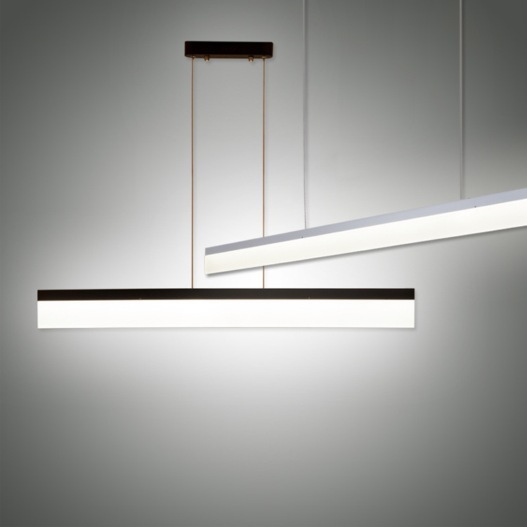 Minimalist lustre LED quadrado Through luminária Supermarket Mall Gym pendente Wire Grille Live escritório Long luminária em fita lâmpada