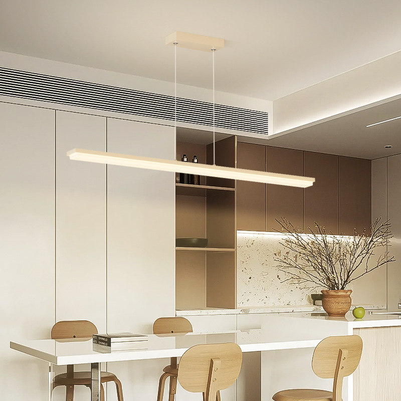 moderno Acrylic alumínio escritório Gym Use Middle Sizes LED Strip linear pendente lustre grande Long preto Hanging lâmpada
