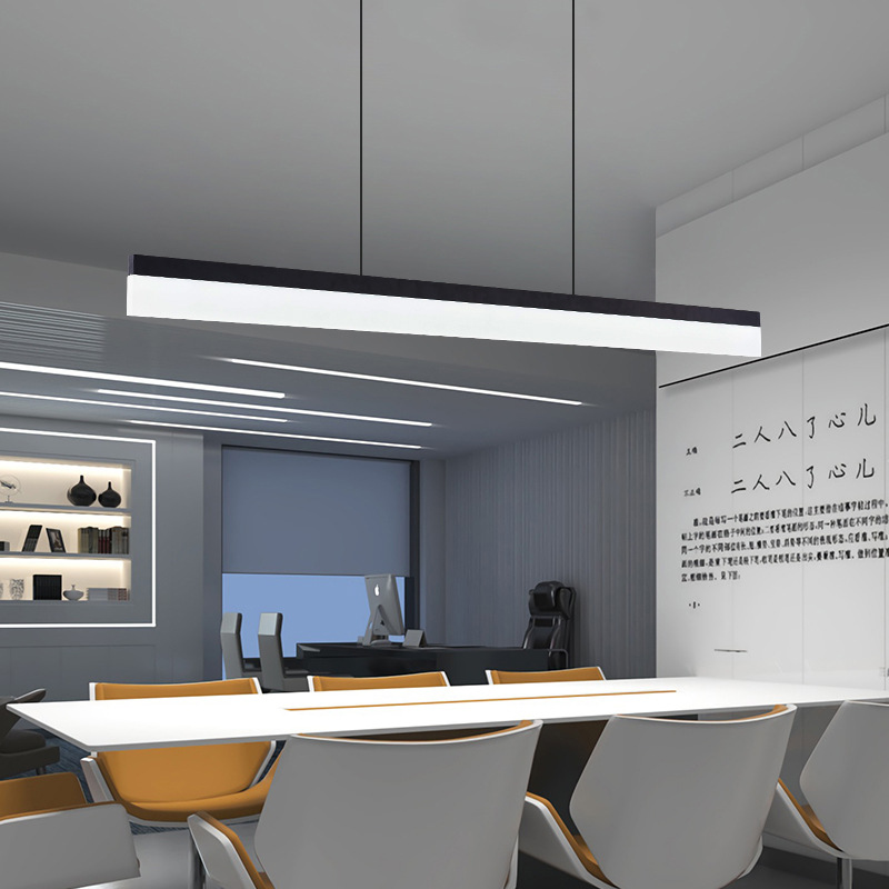 moderno Design Acrylic Linea simples Free Combination Studio Conference Room iluminação Creative Led Strip escritório pendente